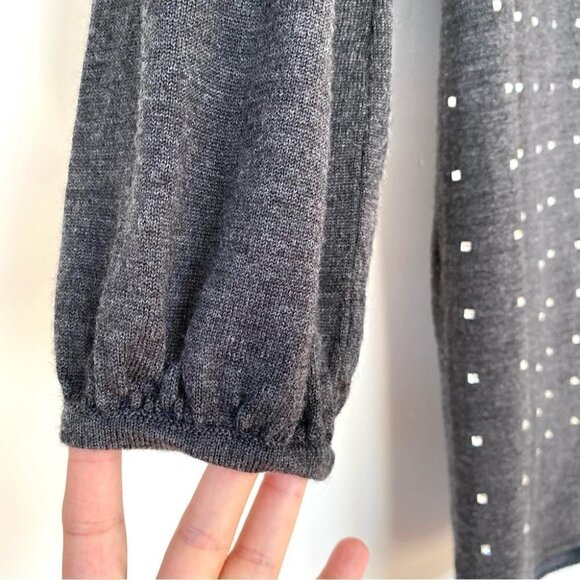 Calvin Klein dress with wide crew neckline & sparkly gems, pullover, wool blend - Picture 5 of 9